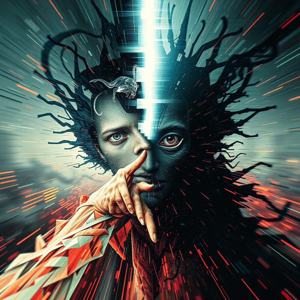 Digital Duality in Glitch Art: Merging Parallel Worlds in Pi...