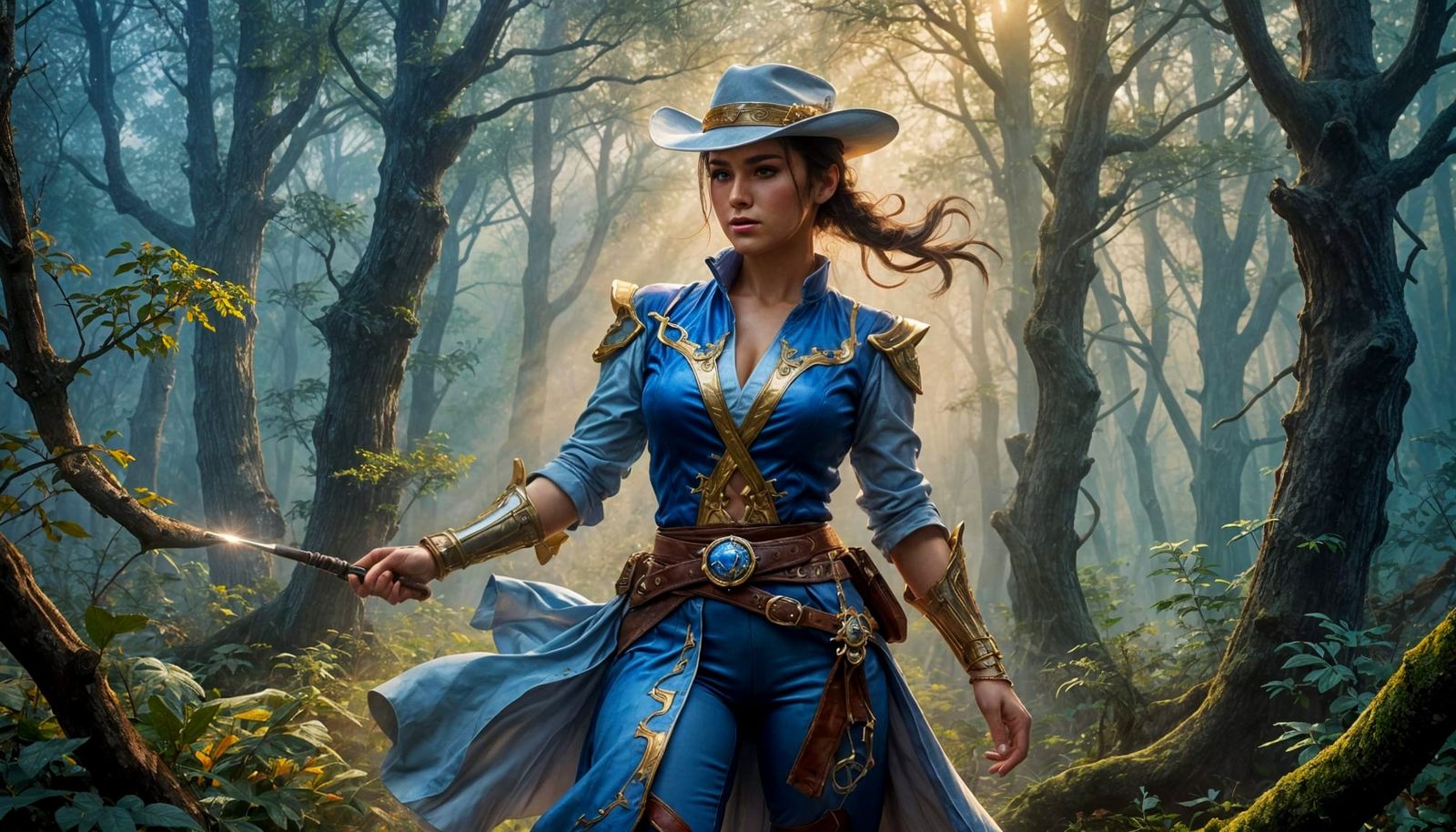 Chun-Li in Blue Leotard, Ethereal Fantasy Style