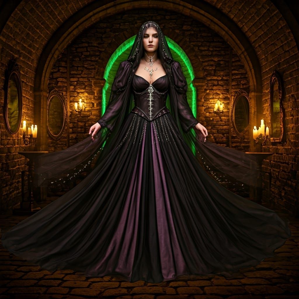 Ethereal Dark Fantasy Outfit for Spider Cult Courtesan