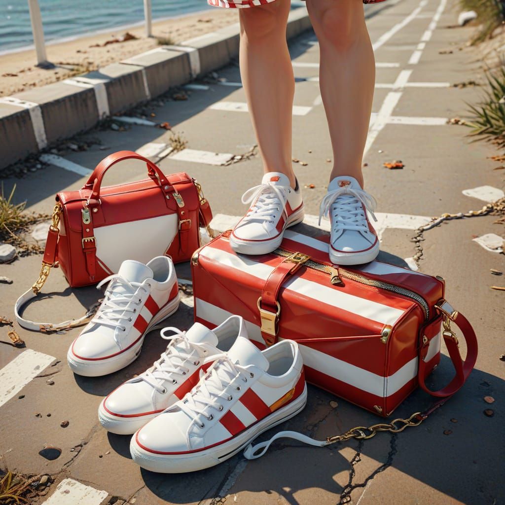 Pop Art Seaside Duo: Bag and Sneakers