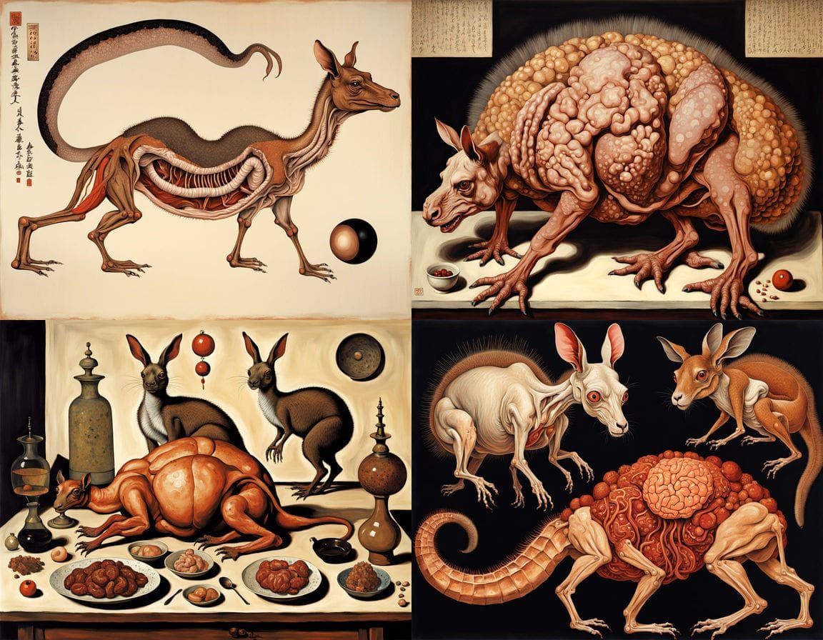 Mythical Mutant Creatures in Egon Schiele Style