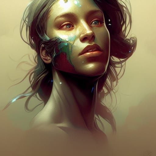 Earth Portrait Concept Art by Rutkowski, Artgerm, and Mucha