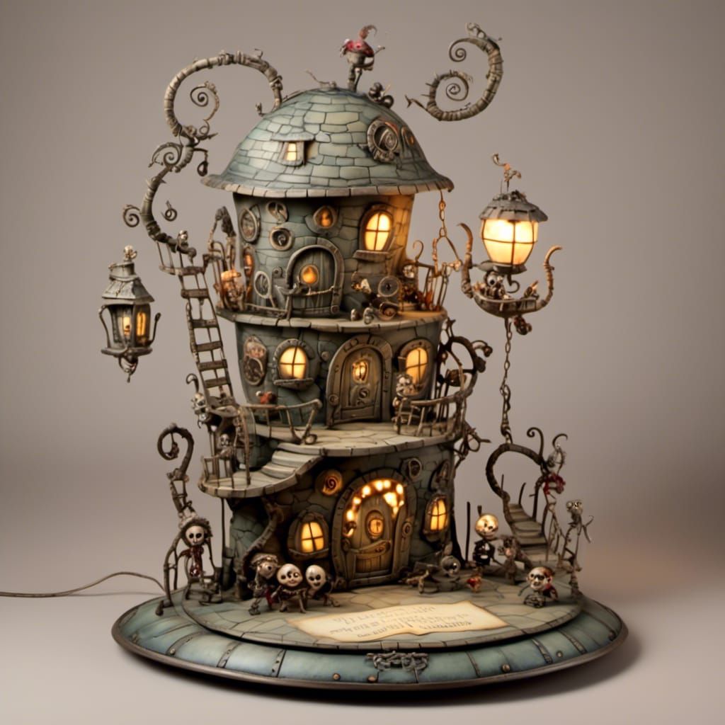 Charming Lamp in Pop-Up Book Style