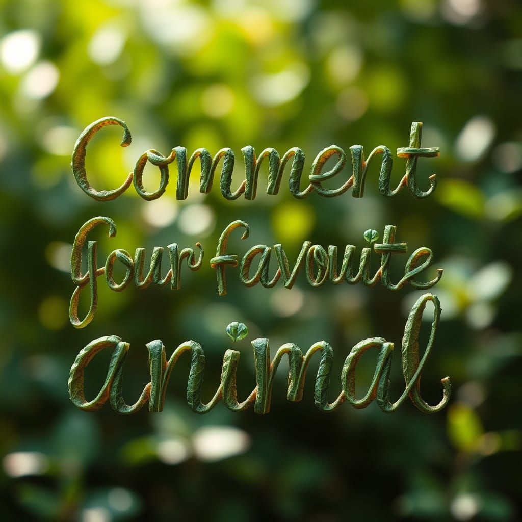Leaf Lettering: Comment Your Favourite Animal