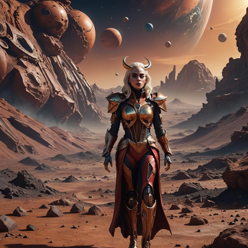 Lady Gaga on Mars: Detailed Matte Painting