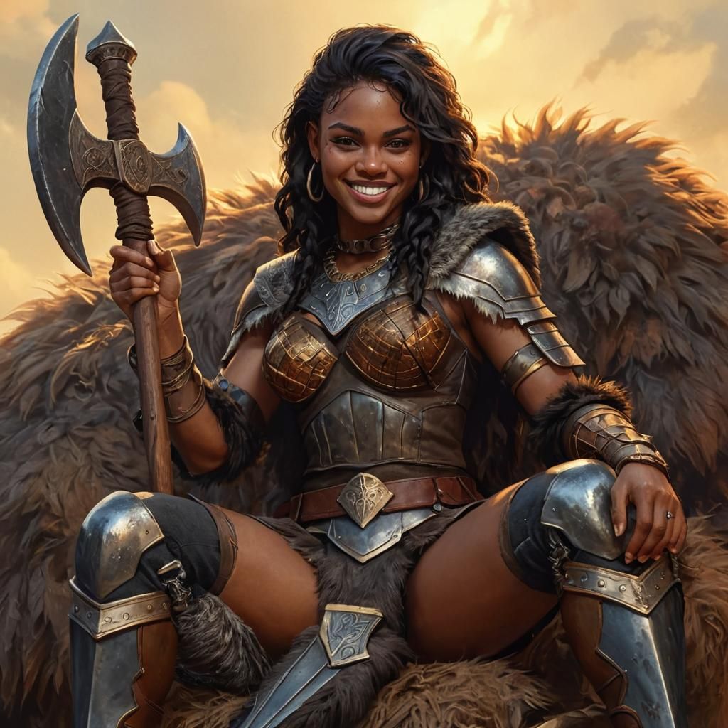 African American Barbarian: Fantasy Digital Portrait