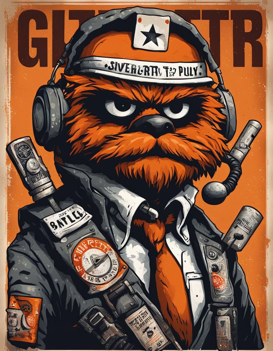 Anti-Plushie Propaganda Poster Art in Vivid Colors