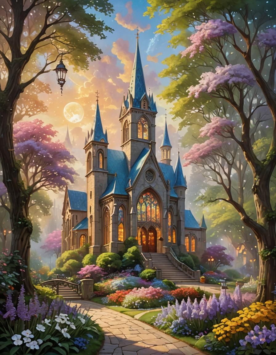 Ethereal Cathedral with Dame's Rocket Flower