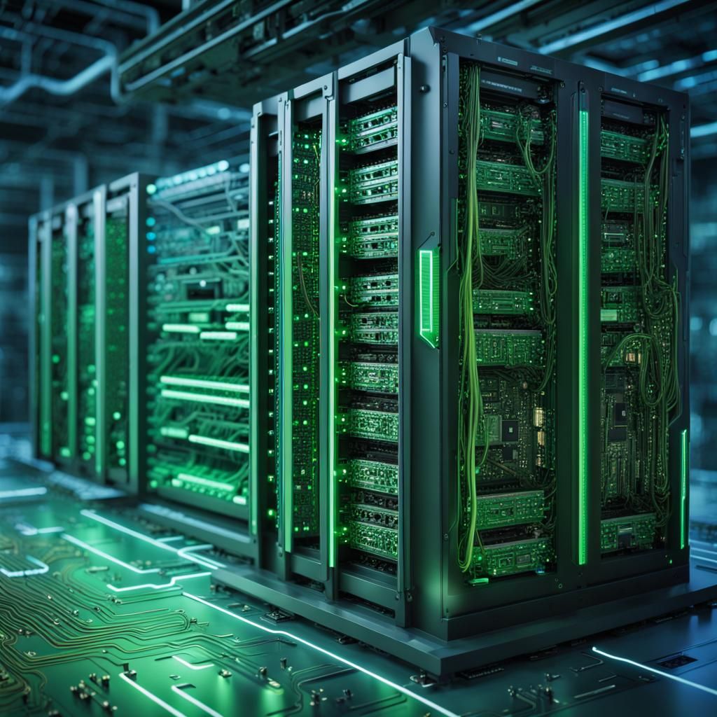 Futuristic High-Tech Computer Network Digital Art