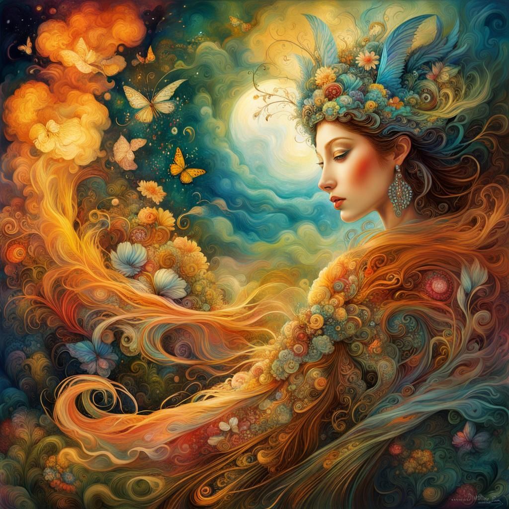Goddess of Summer in a Magical Fantasy Painting