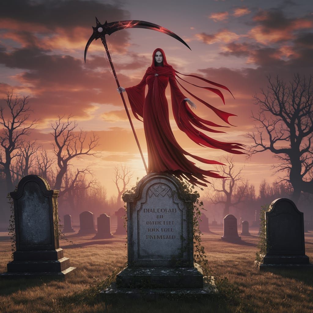Angel of Twilight in Crimson Robes