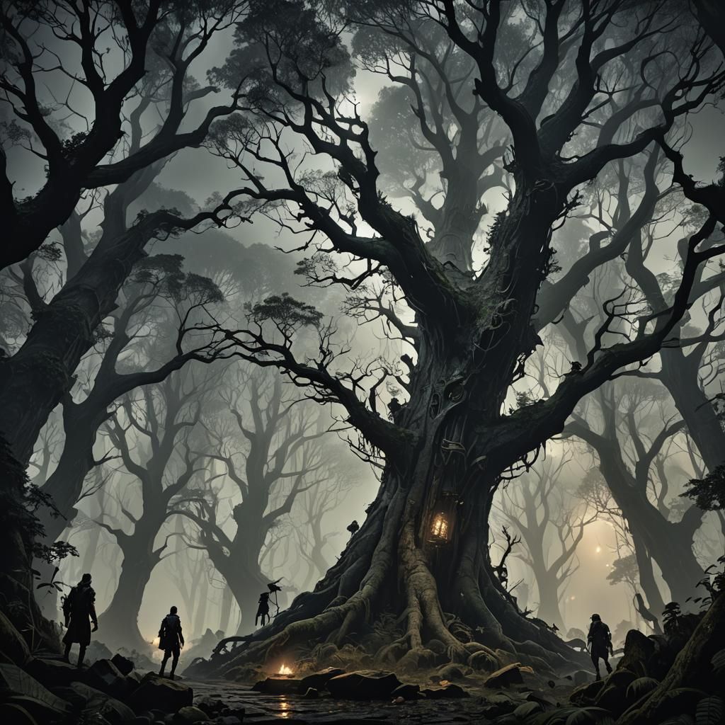 Death Walks in Dark Fantasy Forest