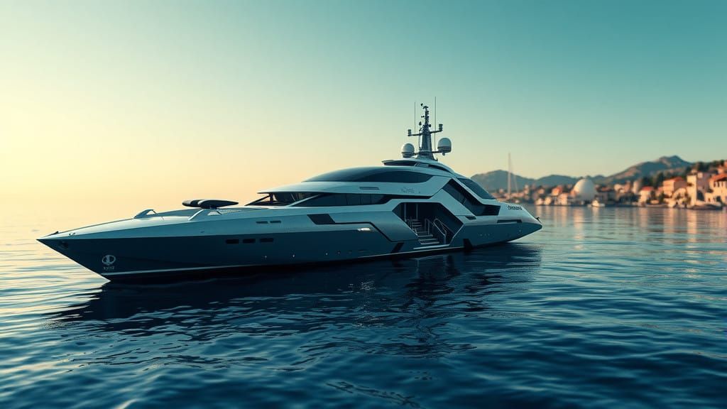 Cyber Yacht at Peaceful Mediterranean Bay