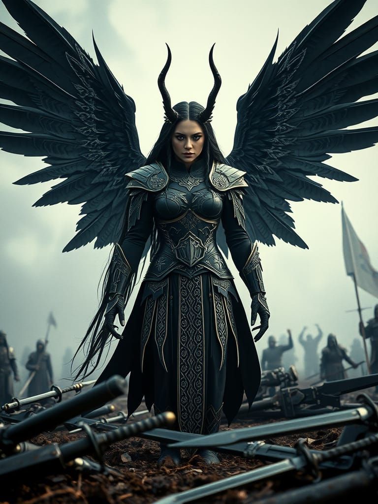 Epic Valkyrie Battlefield Scene in Cinematic Style