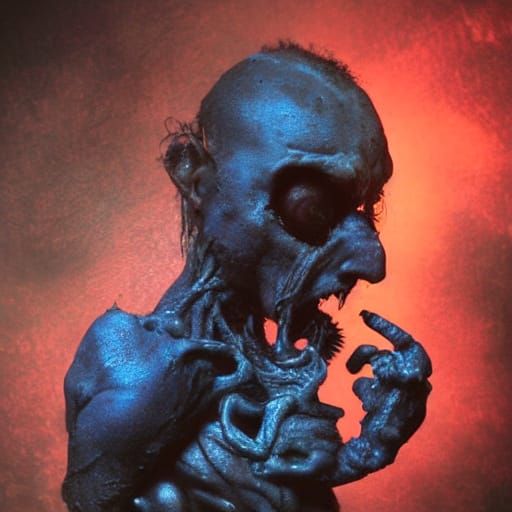 Dark Expressionism: Mythic Figure Consuming a Child