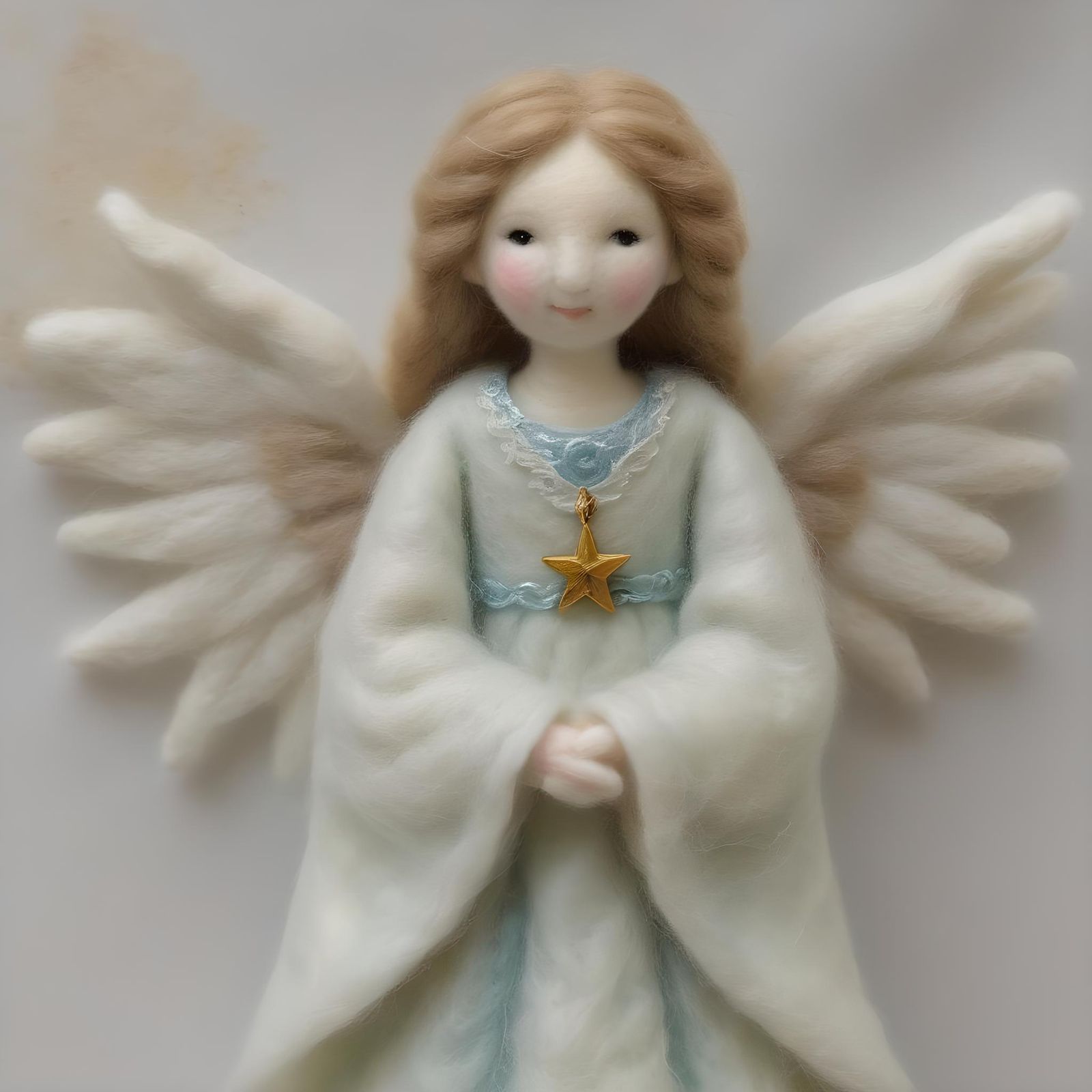 Needle-Felted Guardian Angel Close-Up