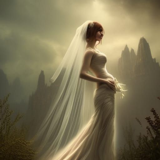 Cinematic Wedding Photograph of a Stunning Bride