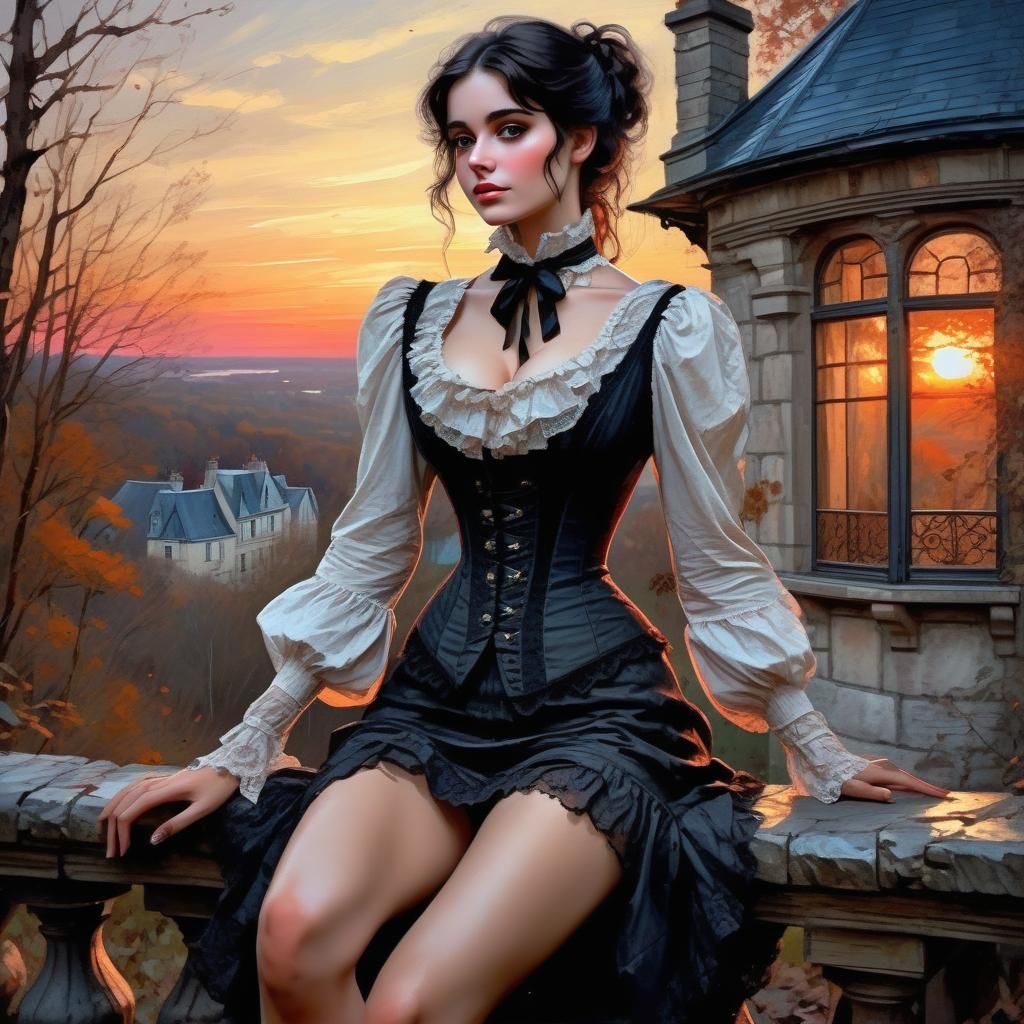 Victorian Girl in Forest Glade: Splash Art