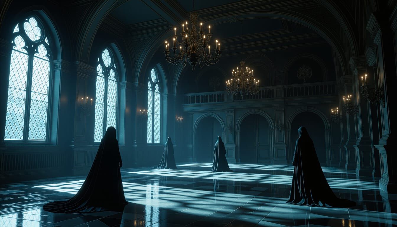 Eldritch Horror in Medieval Ballroom Concept Art