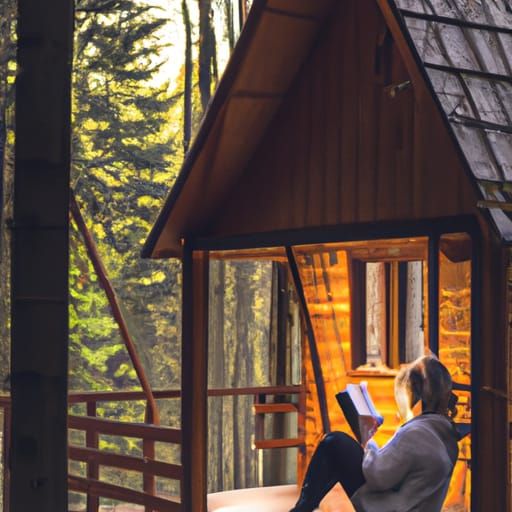 Cozy Cottagecore Reading at Sunset