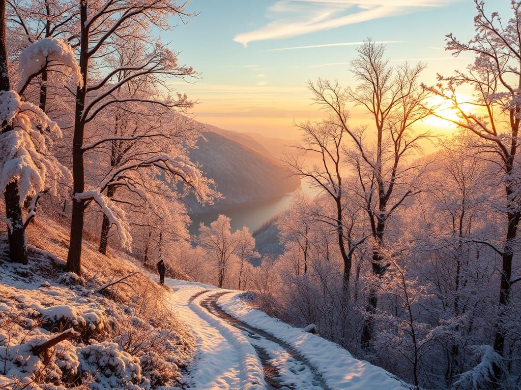 Impressionist Winter Landscape in a National Park