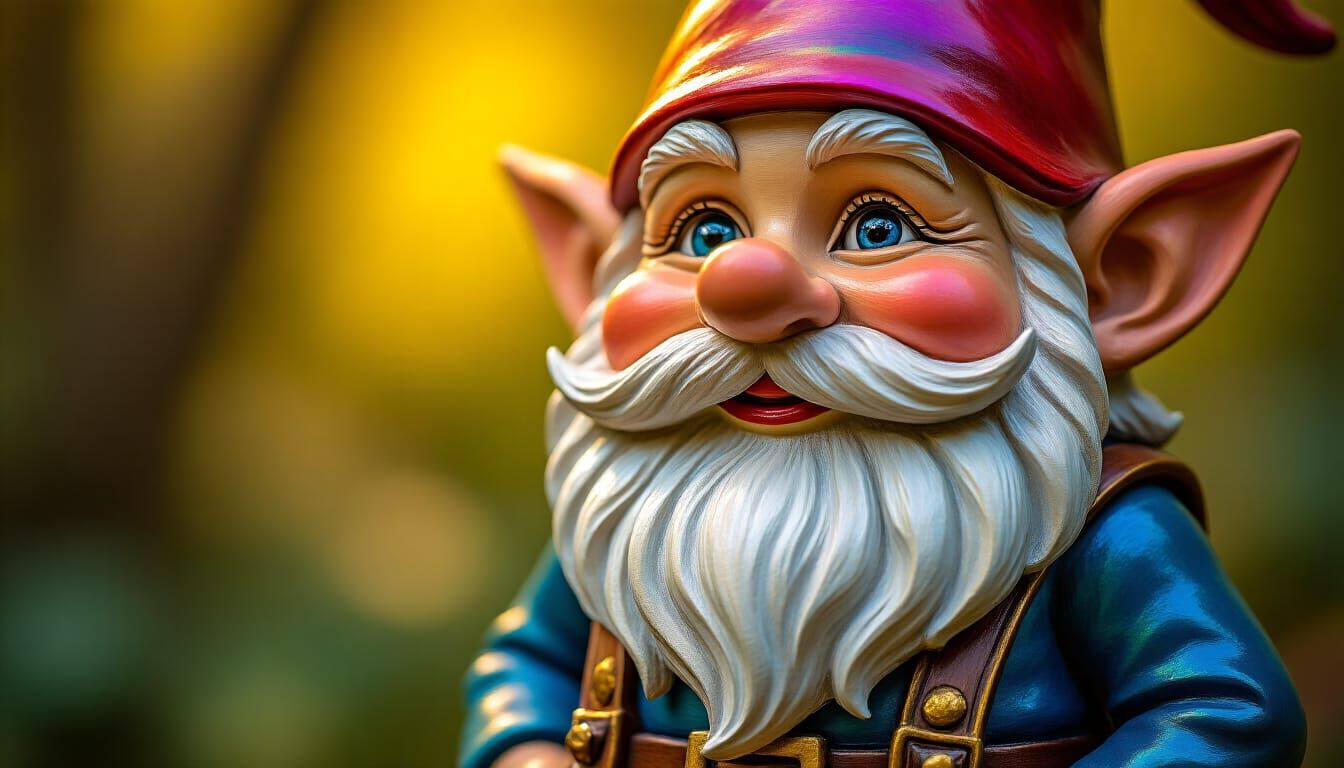 Victorian Wooden Carving of a Gnome in Hyperrealism
