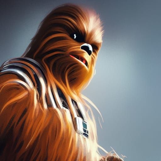 Chewbacca Portrait in Box, Detailed Concept Art
