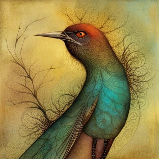 Mystical Bird in Flight: Symbolic Art