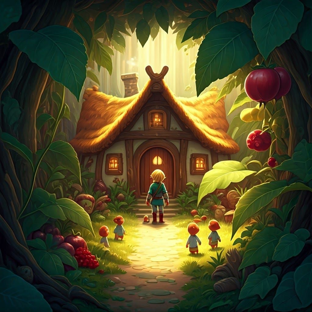 Serene Picori Village in Idyllic Cell-Shaded Miniature Style