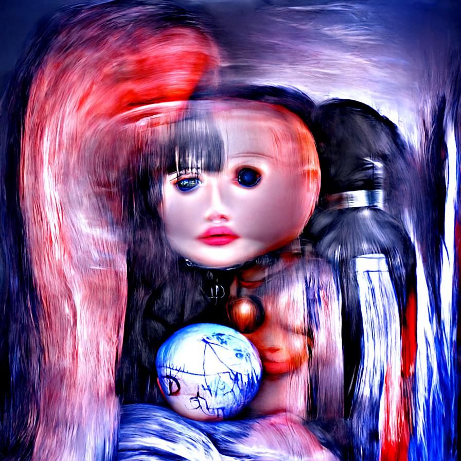 Surreal Dreamscape: Woman, Carousel, and Moonlit Vienna