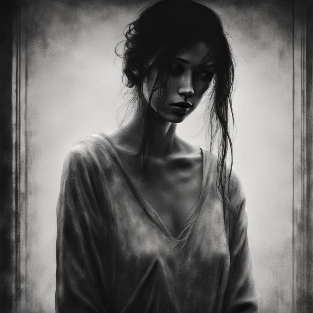 Melancholic Watercolor of Profound Loneliness