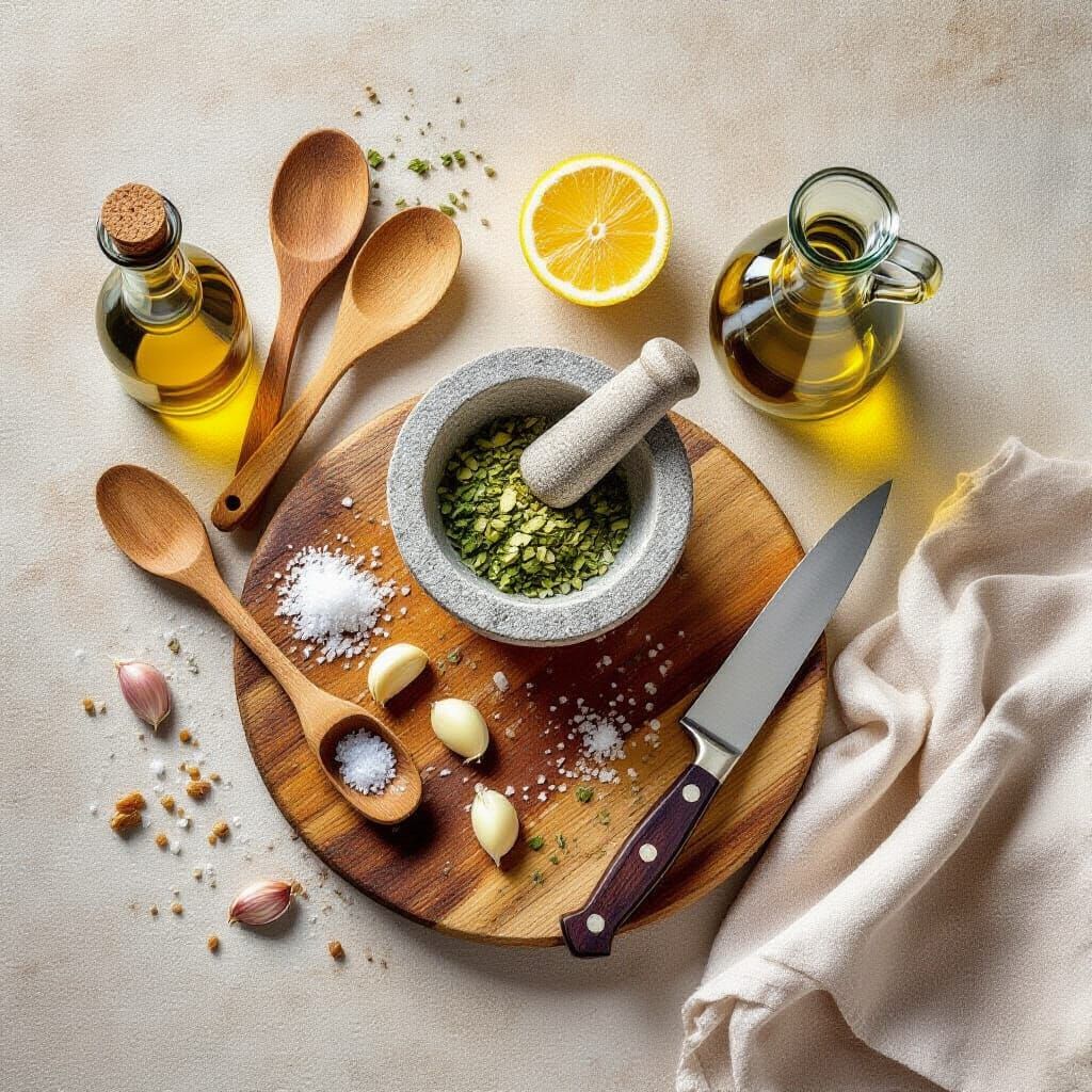 Rustic Mediterranean Kitchen Workspace Photo