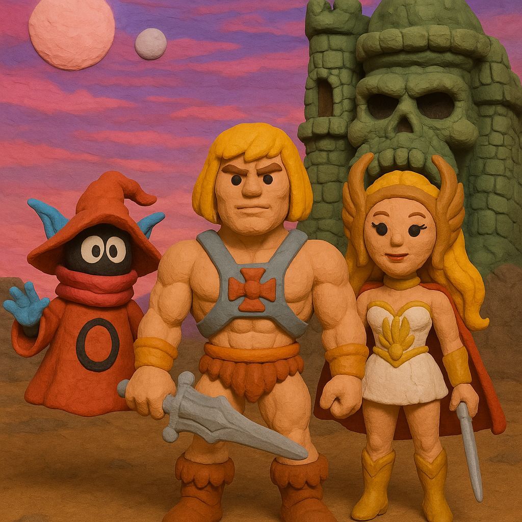 He-Man and She-Ra in Claymation Style