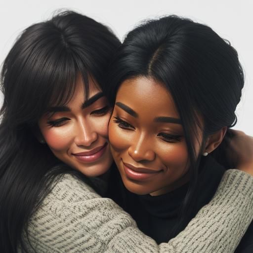 Intimate Close-Up of People Embracing