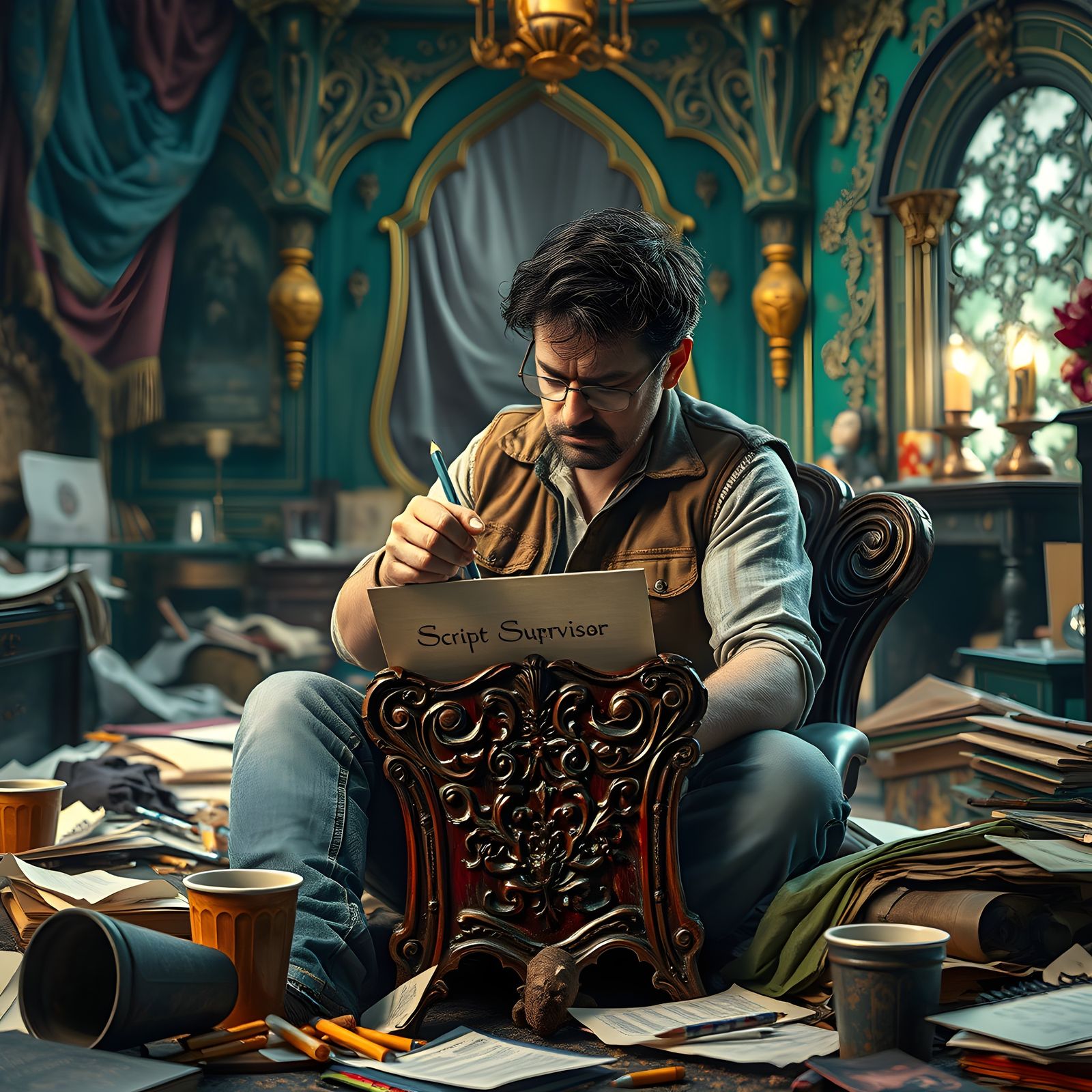 Writer's Sudden Inspiration on Set: Matte Painting