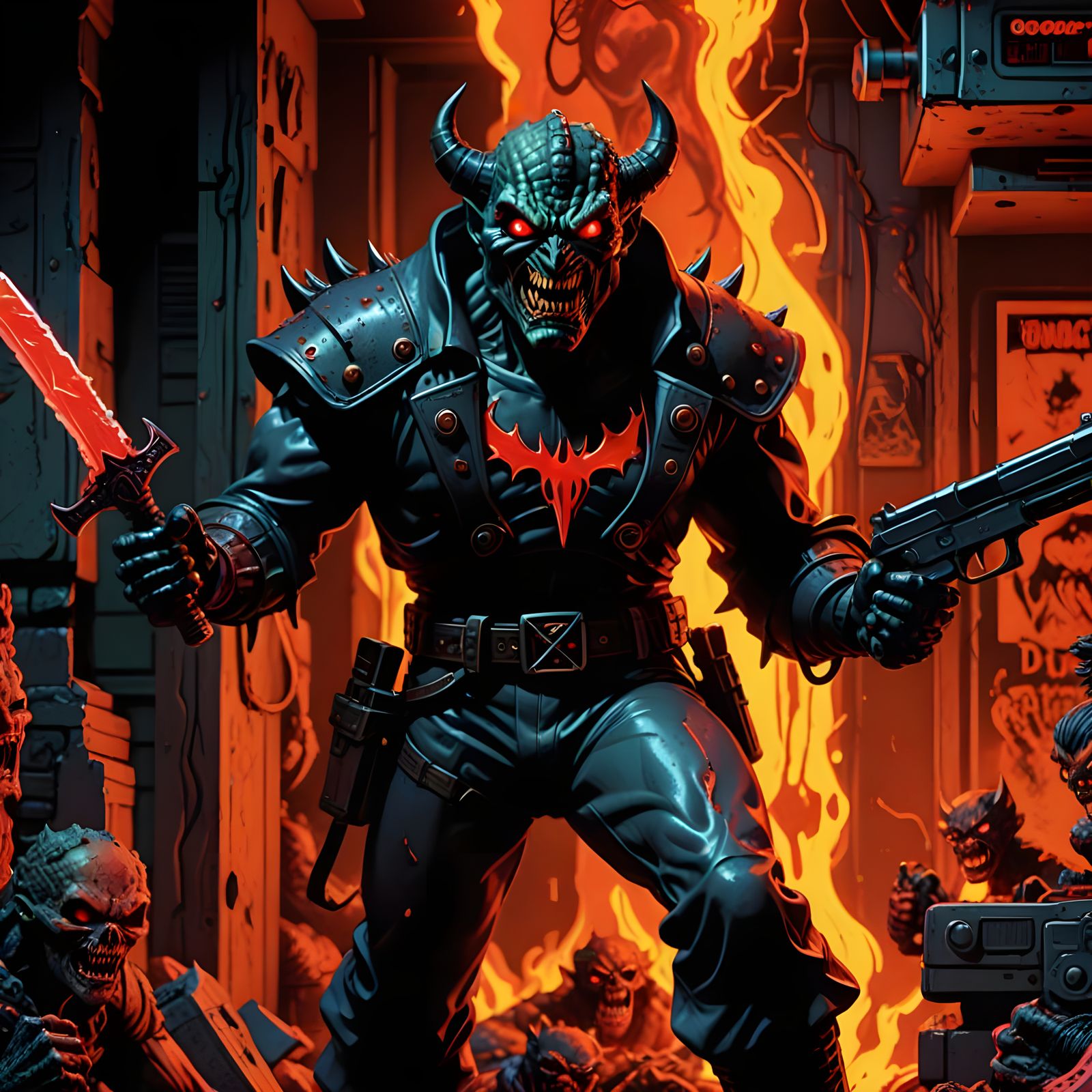 Menacing 80s-Style Action Figure Box Art