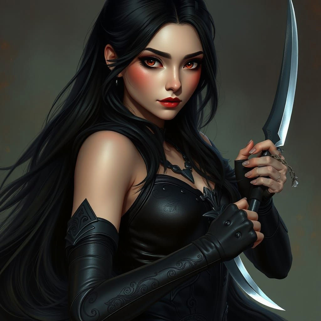 Fantastical Apsalar from Malazan, in Detailed Matte Painting...