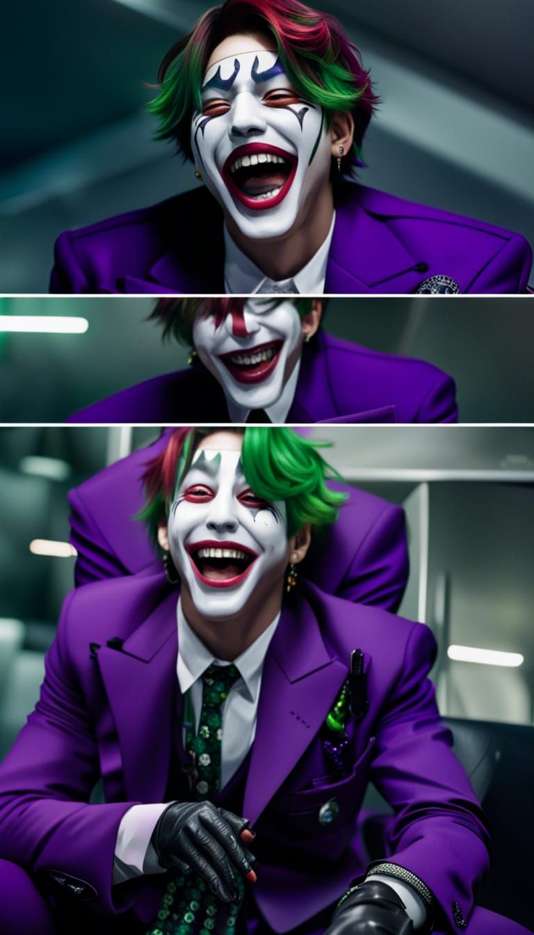 Joker Laughing: Comic Book Style Illustration