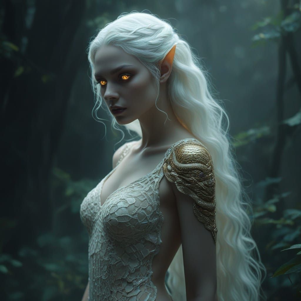 Lamia-Inspired Woman with Serpentine Features: Dark Fantasy ...