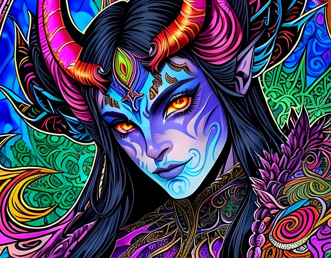 Ethereal Demon Man in Fantasy Fashion