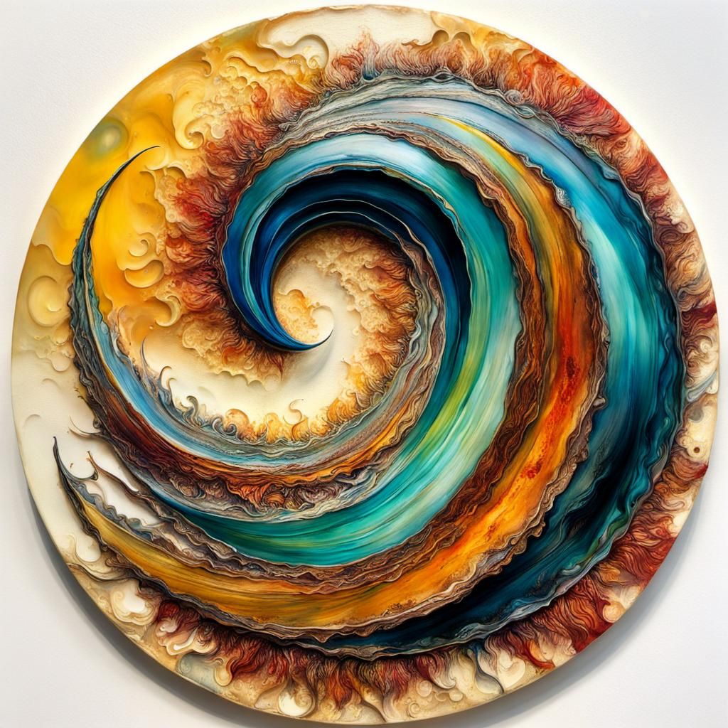 Encaustic Sandworm Dune in Van Gogh Style