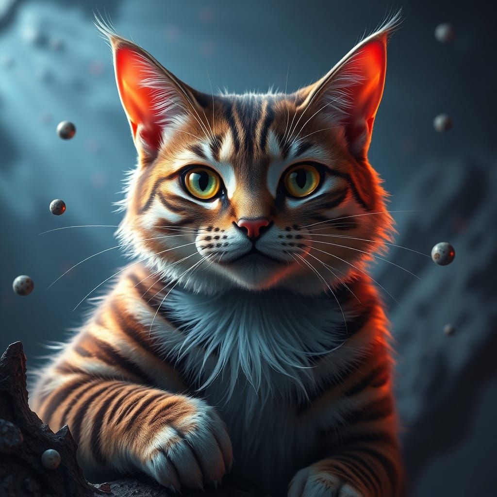 Fantastical Fat Cat in Vibrant Colors