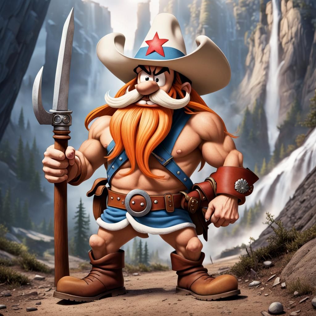 Asterix Reimagined as Yosemite Sam