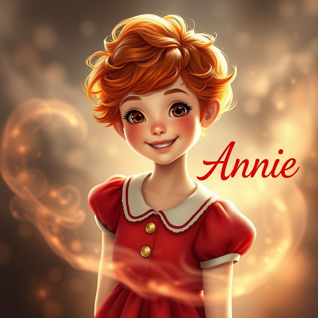 Whimsical Woman with Orange Hair in Dreamlike Setting