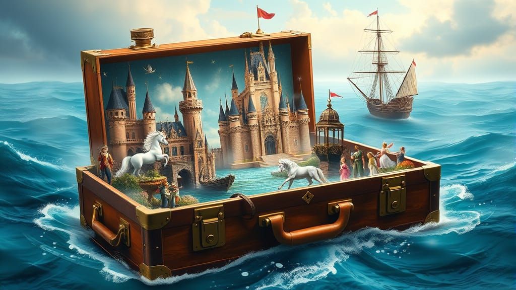 Whimsical Realm Unveiled in Antique Suitcase
