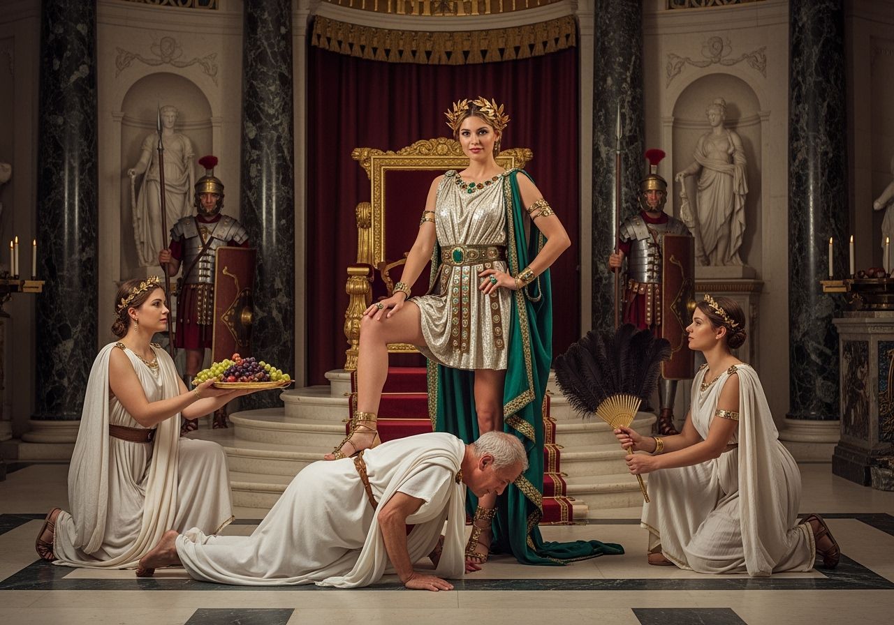 Empress Messalina in Opulent Roman Throne Room