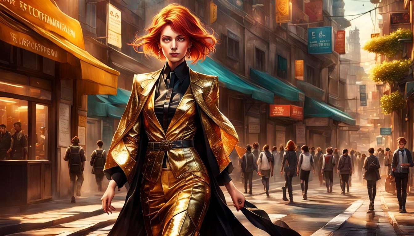 Mango Haired Teacher in Glamorous Anime Style