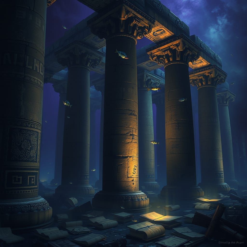 Ancient Library of Alexandria Emerges from the Depths in Dar...