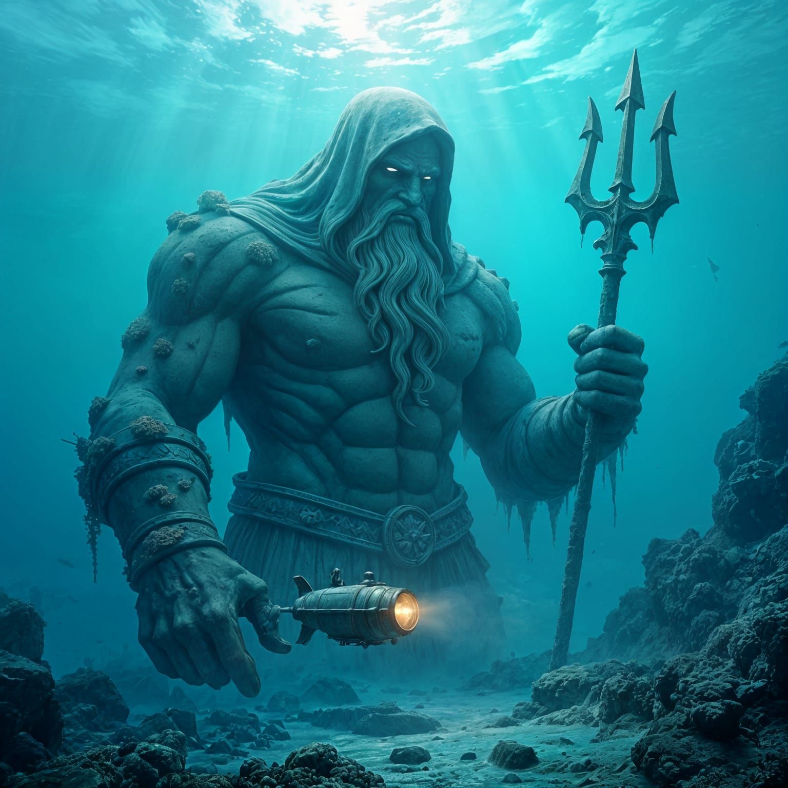 Submarine Discovers Frozen Stone Giant in Ocean