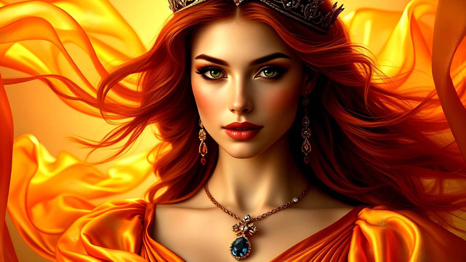 Hyperrealistic Goddess of Beauty in Silk Gown